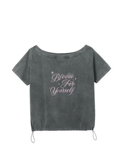 B+ab Off-shoulder T-shirt In Gray