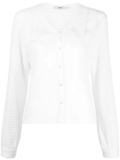 B+ab Open-knit Button-down Cardigan In White