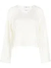 B+ab Open-knit V-neck Jumper In White