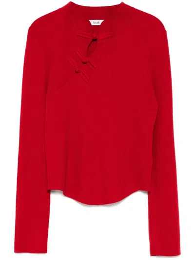 B+ab Pankou Ribbed Top In Red