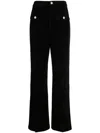 B+ab Pleat-detail Corduroy Flared Trousers In Schwarz
