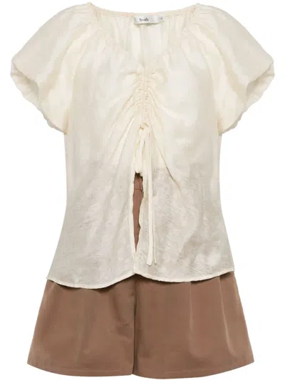 B+ab Pleat-detail Tailored Short Set In White