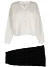 B+ab Pleated Brushed-effect Skirt Suit In White
