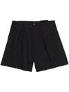 B+ab Pleated Cotton-blend Shorts In Black