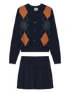 B+ab Pleated Mini Skirt Set In Blue