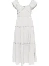 B+ab Pleated Tiered Midi Dress In Grey