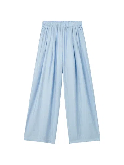 B+ab Pleated Wide-leg Trousers In Blue
