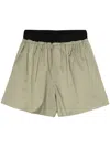 B+ab Plissé Effect Shorts In Green