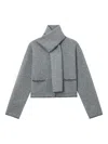 B+ab Pocket Scarf Cardigan In Gray