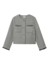 B+ab Pocket-trimmed Embellished-cuff Jacket In Gray