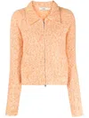 B+ab Pointed-collar Zip-up Cardigan In 橘色