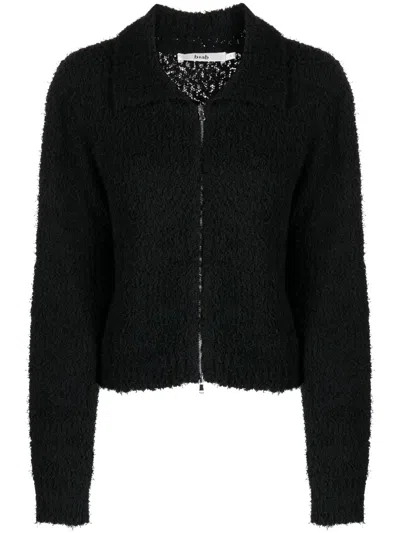 B+ab Pointed-flat Collar Zip-up Jacket In Black