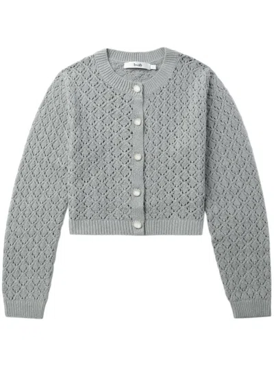 B+ab Pointelle-knit Cardigan In Grey