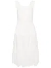 B+ab Polka Dot Cotton Midi Dress In 白色