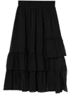 B+ab Polka-dot Ruffled Midi Skirt In 黑色