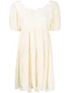 B+ab Puff Sleeve Dress In Yellow