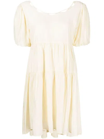 B+ab Puff Sleeve Dress In Yellow
