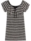 B+ab Puff-sleeve Tweed Dress In Black
