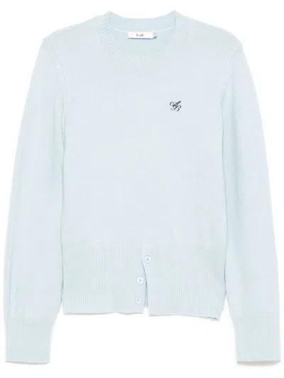 B+ab Buttoned-hem Jumper In Blau