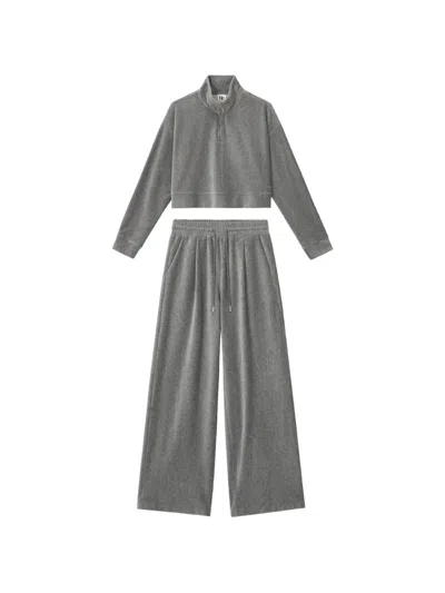 B+ab Quarter-zip Tracksuit Set (set Of Two) In Gray