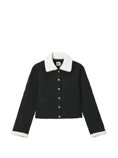 B+ab Quilted Borg-collar Jacket In Black