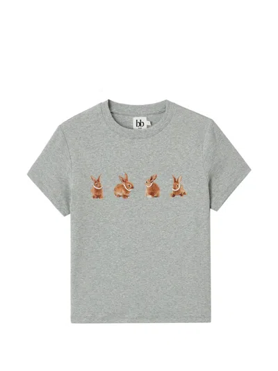 B+ab Rabbit-graphic T-shirt In Gray