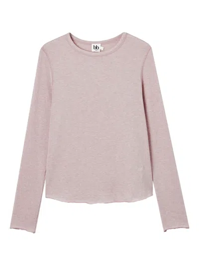 B+ab Raw-edge Long-sleeve T-shirt In Pink