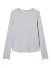 B+ab Raw-edge Long-sleeved T-shirt In Gray