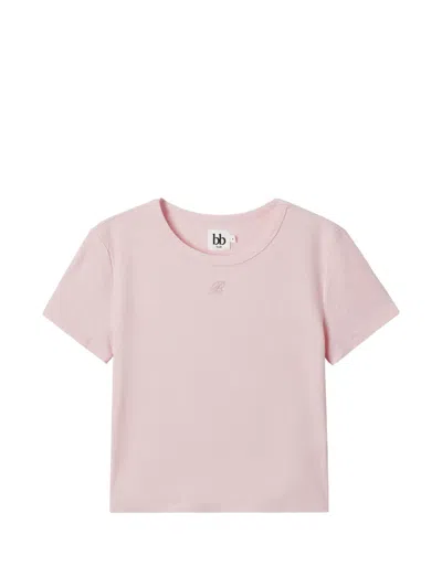 B+ab Ribbed Crew-neck T-shirt In Pink