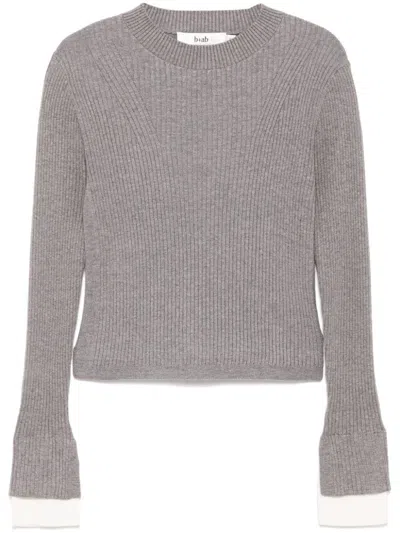 B+ab Ribbed Jumper In Grey