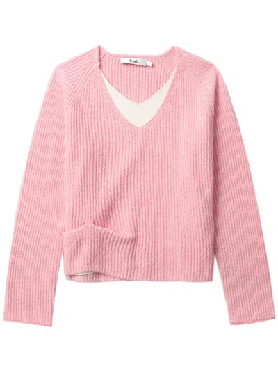 B+ab Ribbed-knit Jumper In Pink