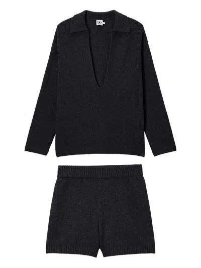 B+ab Ribbed-knit Knitwear Set In Black