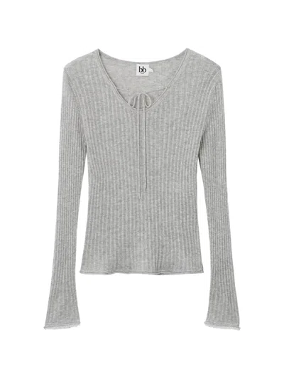 B+ab Ribbed Top In Gray