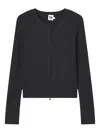 B+ab Ribbed Zip-front Cardigan In Gray