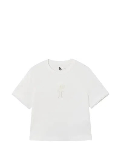 B+ab Rosette Lace-trim T-shirt In White