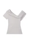 B+ab Ruched Off-shoulder Blouse In Gray