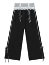 B+ab Ruffle-detail Side-stripe Trousers In Black