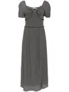 B+ab Ruffle-detailing Midi Dress In Grey