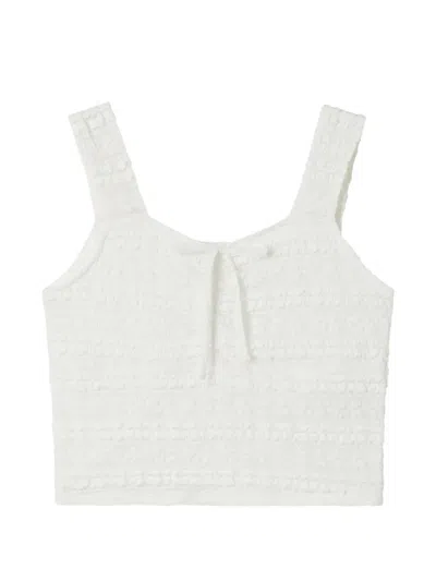 B+ab Ruffled Bow-detail Top In White