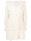 B+ab Ruffled Layered Long-sleeved Dress In Neutrals