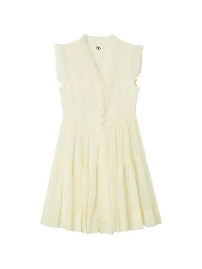 B+ab Ruffled Mini Dress In Burgundy