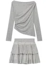 B+ab Ruffled Mini Skirt In Grey
