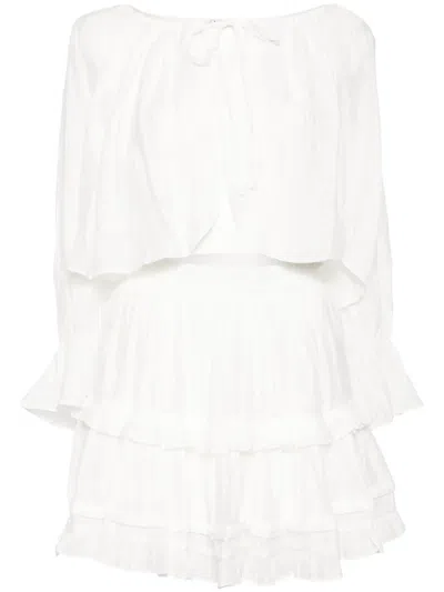 B+ab Ruffled Musling Co-ord Set In 白色