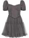 B+ab Ruffled Panelled Minidress In Grey