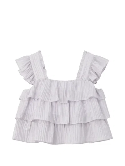 B+ab Ruffled Tiered Top In Purple