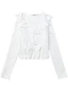 B+ab Ruffled Top And Cardigan Set In White