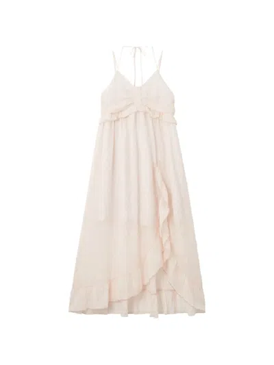 B+ab Ruffled-trim Asymmetric Dress In Neutral