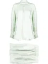 B+ab Satin Button-up Shirt In Green