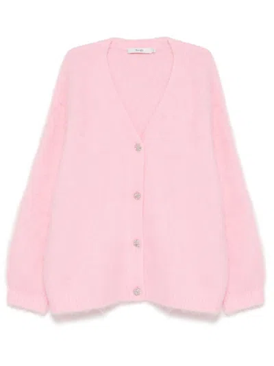 B+ab Scarf Cardigan In Pink