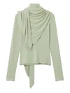 B+ab Scarf-neck Long-sleeve Top In Green